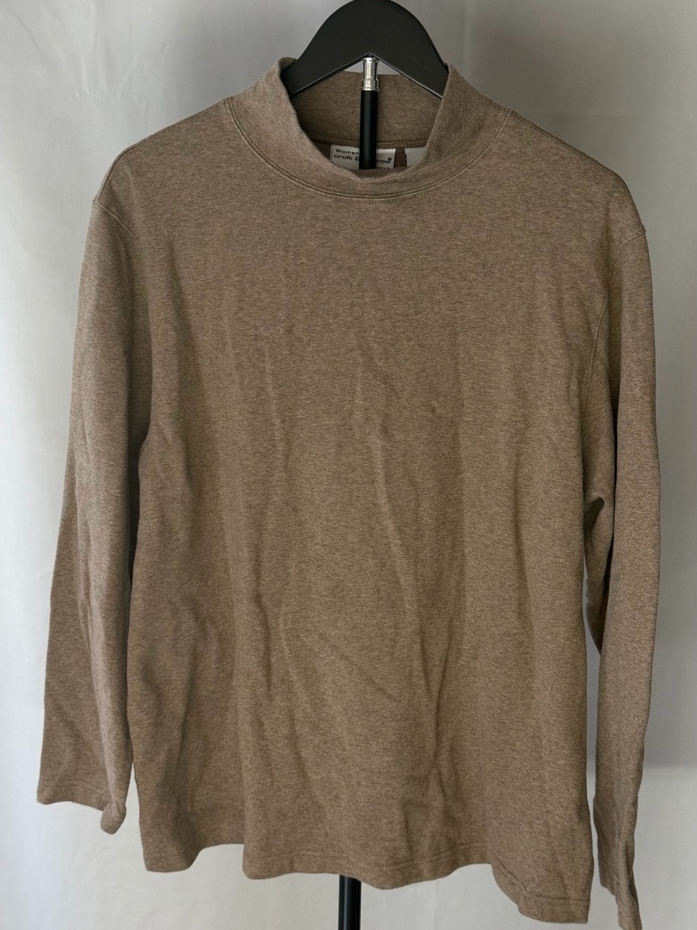 croft & barrow Long Sleeve Mock Neck Shirt in Brown plus size 1x Knit